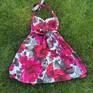 Ruby Rox Pink and Gray Floral Dress, size 11